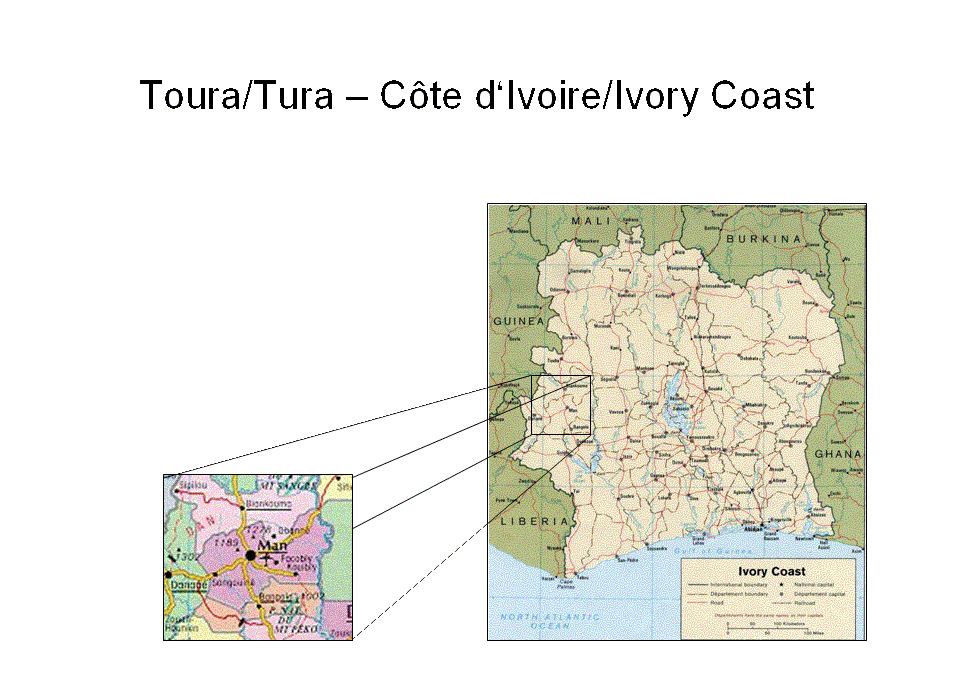 map of ivory coast. TURA (Ivory Coast),